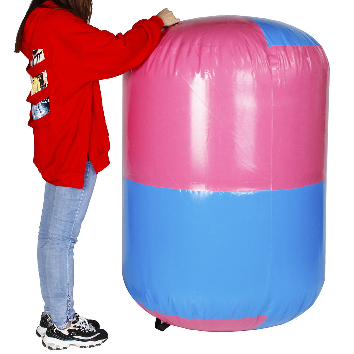 Inflatable 120x60cm PVC Gymnastics GYM Air Mat Barrel Track Roller Cylinder  ❤ 