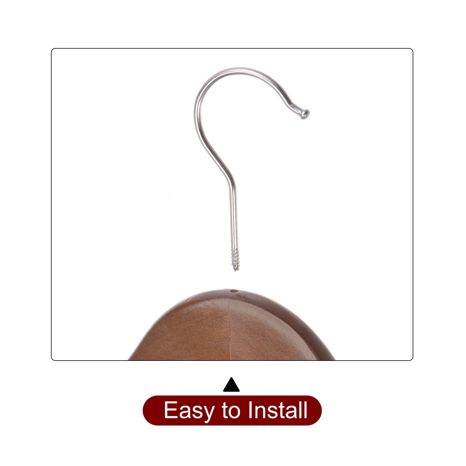 Unique Bargains Wooden Pants Hangers U-Notches Retro Coat Hanger Brown 17.32"x9.45"