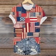 thumbnail image 4 of felwors Women's America 250th Anniversary T-Shirt – Bald Eagle, Statue of Liberty & NYC Skyline on American Flag, Patriotic Tee for 4th of July Events (Red, XXL), 4 of 7
