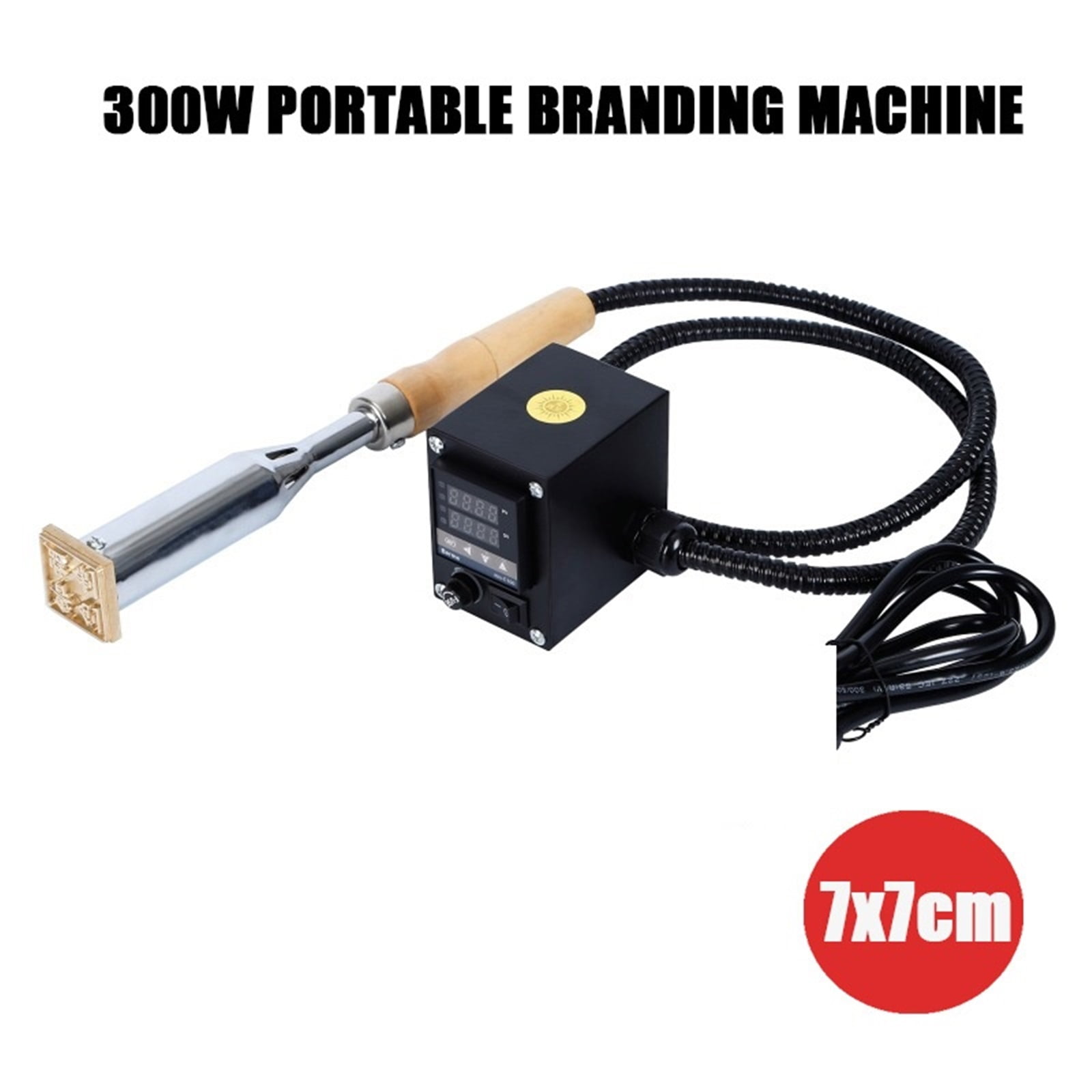 300W Digital Display Handheld Stamping Machine With Wood Handle Soldering Iron For Leather Paper Wood &packaging ,Widely Use