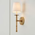 thumbnail image 3 of Capital Lighting 647211MA-705 Tulum White Fabric Shade with Handcraft Rattan Torchiere Wall Sconce, 1-Light 60 Watt, 18" H x 6" W, Matte Brass, 3 of 6