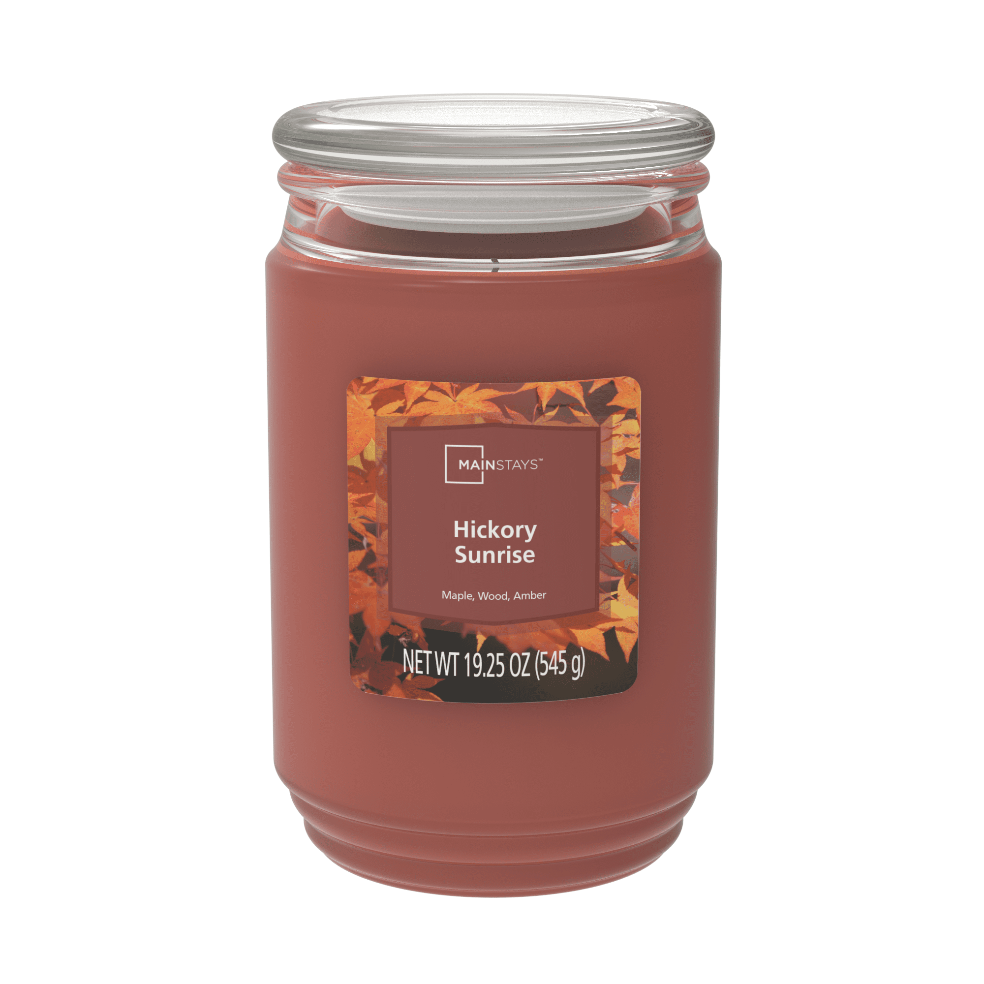 Mainstays Hickory Sunrise Single-Wick Glass Jar Candle, 20 oz.