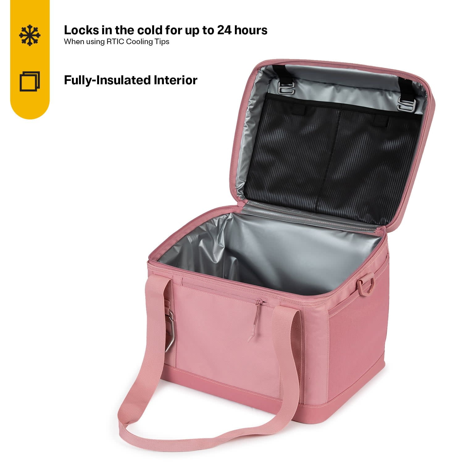 RTIC 28 Can Everyday Soft Cooler, 27 qt Collapsible with Bottle Opener, Dusty Rose