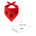 thumbnail image 3 of Halloween Pet Bandana with Skull and Spider Web Print, Dog Neck Scarf Holiday Party Costume Photography Decoration, Polyester, Red, 1 Count, 3 of 6
