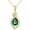 Style 2, variant on Women's Emerald Necklace 18K Gold-Plated Silver Teardrop Green Jade Pendant Necklace, May Birthstone 45.72 + 5.08cm