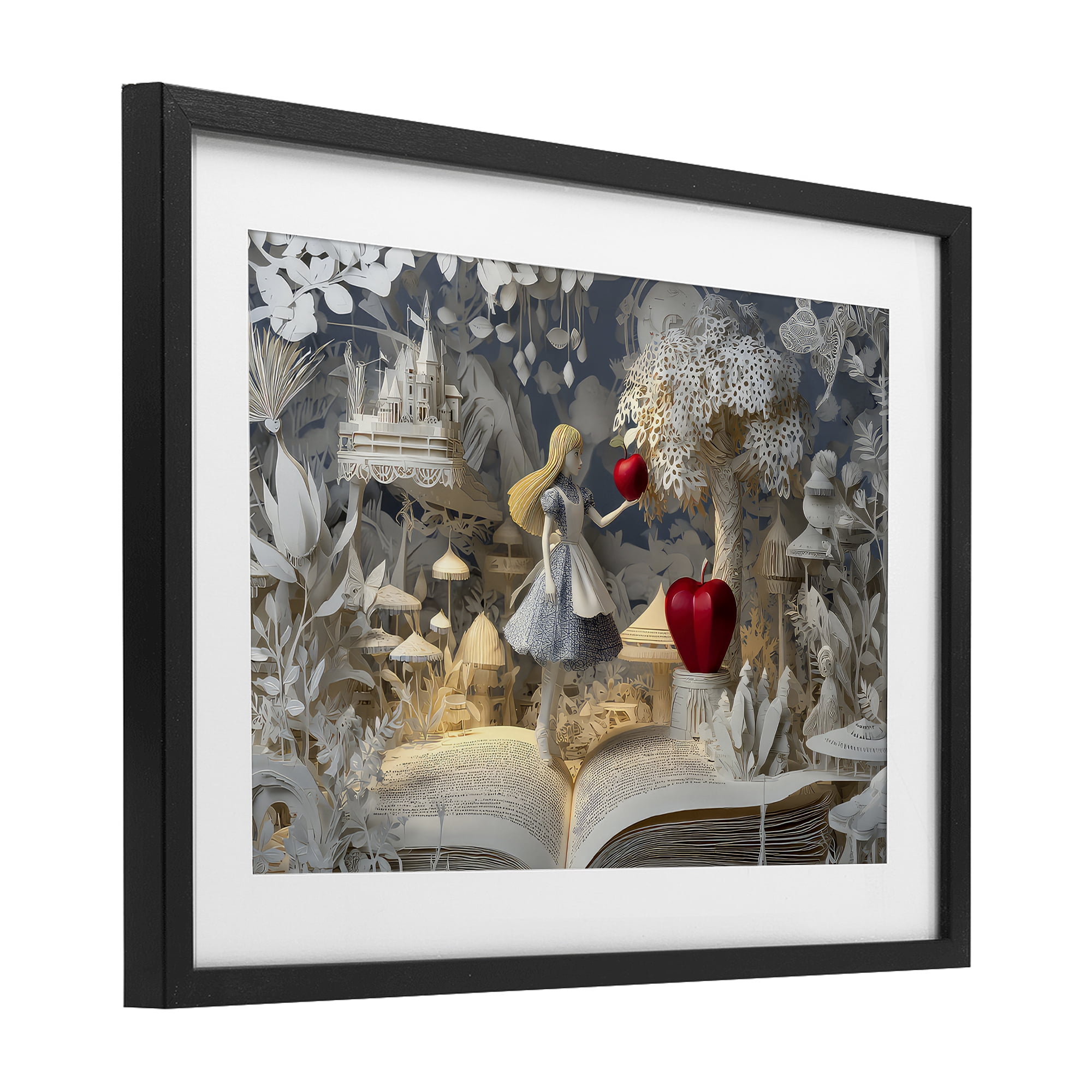 Stupell Industries Fairytale Scene Papercraft Black Framed Print Under Glass, design by The Wands Want
