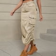 thumbnail image 5 of Fjuchai Womens Casual Denim Skirt Spring Summer Solid Colour Stretch Jean Skirts S-2XL, 5 of 10