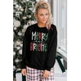 thumbnail image 6 of KimSoong Women Christmas Sweatshirt Merry Bright Graphic Print Long Sleeve Shirts Christmas Crew Neck Pullover Casual Blouse Tops, 6 of 8
