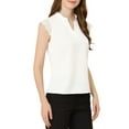 thumbnail image 4 of INSPIRE CHIC Women's V Neck Sleeveless Basic Work Blouse Top XS White, 4 of 8