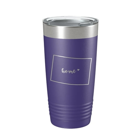 

Colorado Tumbler Home State Travel Mug Insulated Laser Engraved Map Coffee Cup 20 oz Purple