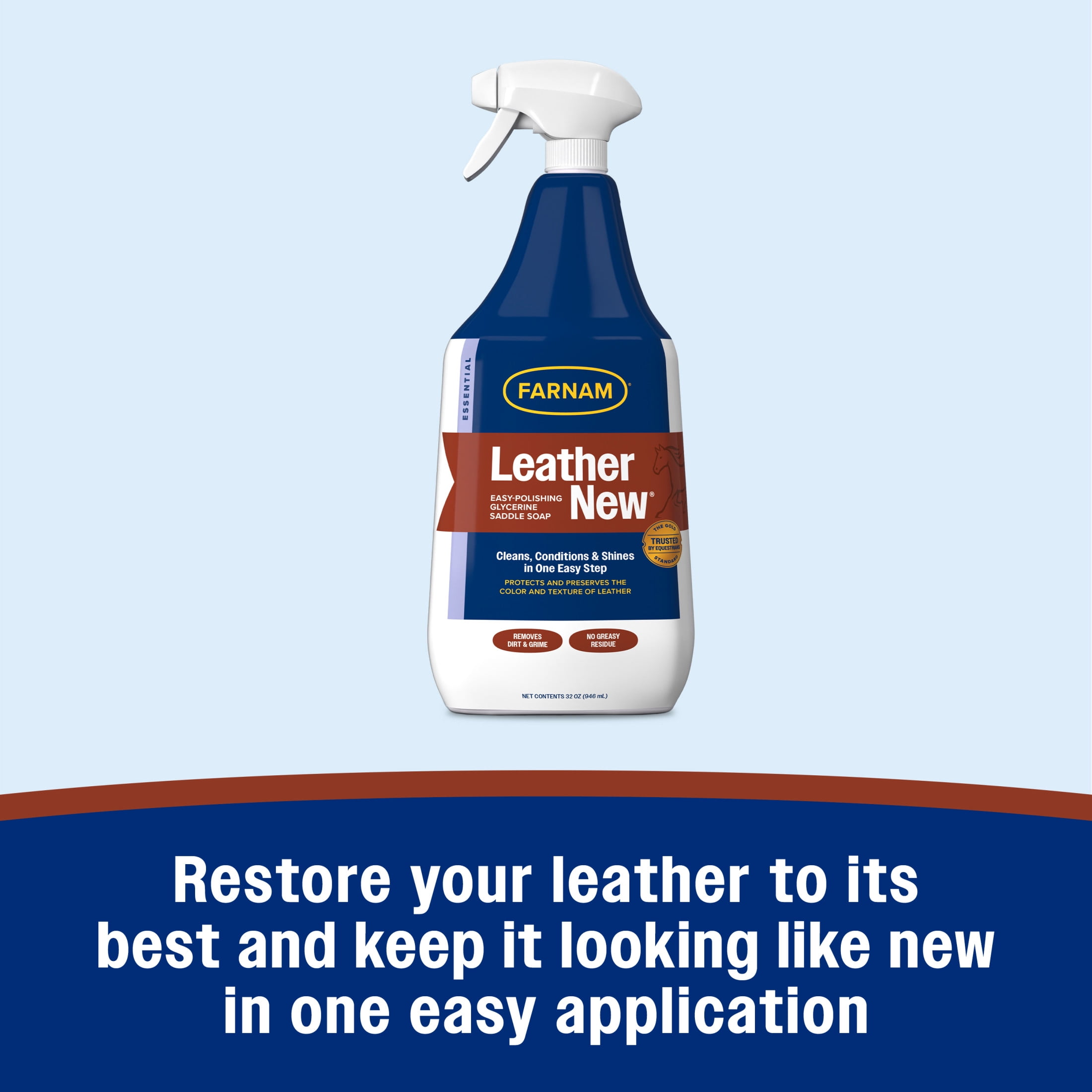 Farnam Leather New Easy-Polishing Glycerine Saddle Soap and Leather Cleaner 32 ounces