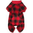 thumbnail image 2 of Pet Pajamas for Dogs Red Plaid Sweaters Soft Clothes, 2 of 6
