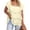 Beige, variant on Women's Plus Size Ruffled Chiffon Blous Square Neck Short Sleeve Tiered Top Summer Vacation Top
