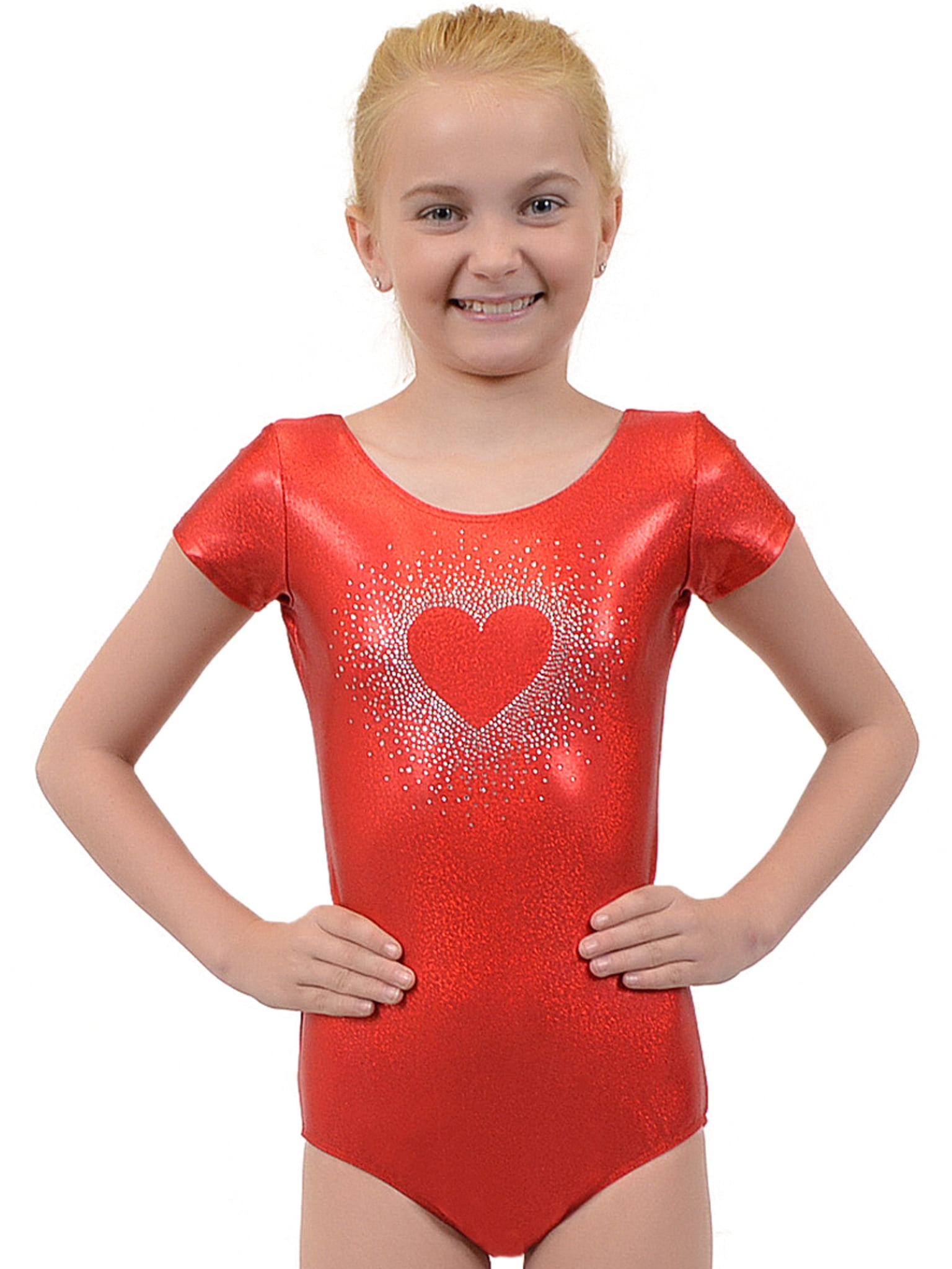 Heart Girl's Sparkling RHINESTONE Mystique Leotards Medium (8