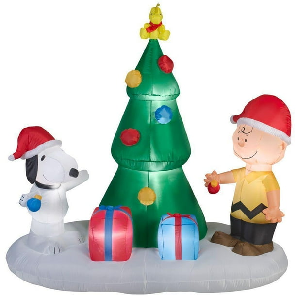 Snoopy And Charlie Brown Tree Airblown Christmas Tree Walmart Com Walmart Com