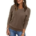 thumbnail image 3 of Ronuti Women's Cropped Knit Sweater Soft Stretch Round Neck Long Sleeve Tops Casual Fall Winter Tops, 3 of 8