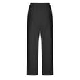 thumbnail image 5 of qolati Cotton Linen Pants for Women Drawstring Eastic Waistband Wide Leg Palazzo Pants 2023 Summer Classic Fit Straight Leg Long Lounge Trousers, 5 of 6