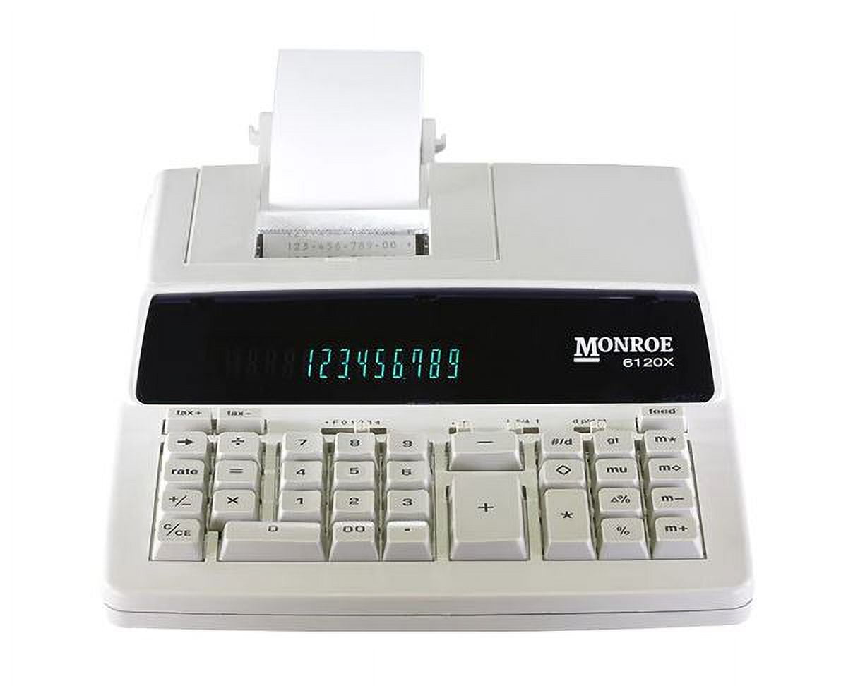 新しいMonroe Systems for Business 6120 X 12桁印刷/表示リボンと紙付き中量電卓(リボンと紙付き電卓黒) Monroe Systems for Business 6120X Genuine Monroe 12-Digit Print