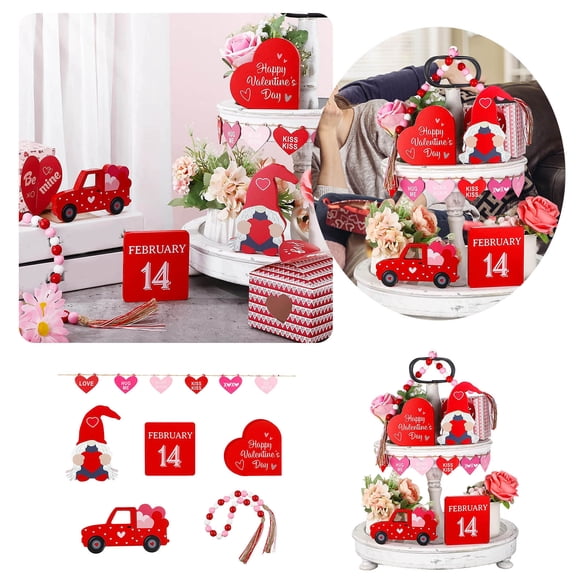 Cqxid Valentine's Day Layered Pallet Decoration Cute Valentine's Day Decorative Enthusiasts Birds Love Layered Pallet Valentine's Day Logo Wedding Anniversary Commemorative Supplie