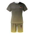 thumbnail image 3 of toraway Automne Costumes pour Hommes Noir Ensemble de Sport Grande Taille Manches Courtes Col Rond Décontracté Petit Imprimé Noix de Coco TTTG, 3 of 4