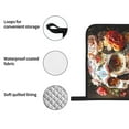 thumbnail image 4 of Naloa Rose Floral Skull Oven Mitts and Pot Holders 4 pcs Set, Cooking Baking Grilling Kitchen Oven Glove for Cooking, 4 of 6