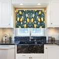 thumbnail image 5 of Yayeee Kitchen Curtains Tier Pair Light Filtering 27"x36" Rod Pocket Short Cafe Window Panel, Blue Floral Lemons, 5 of 7