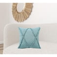 thumbnail image 6 of 20" X 20" Aqua Sky Blue 100% Cotton Geometric Zippered Pillow, 6 of 10