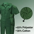 thumbnail image 2 of ACTIVE UNIFORMS Coveralls Workwear Men Short Sleeve Coveralls (Hunter Green, X-Small Tall), 2 of 7