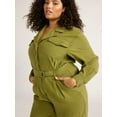 thumbnail image 4 of Sofia Jeans Women's and Women's Plus Size Utility Jumpsuit with Long Sleeves, 26" Inseam, Sizes XS-5X, 4 of 4