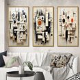 thumbnail image 1 of Designart "Abstract Urban Vision Black and White III" Modern Geometric Framed Wall Art Set Of 3 - Black Abstract Frame Canvas Set For Living Room Decor, 1 of 6