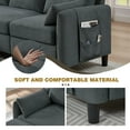 thumbnail image 3 of Pingliang Home Convertible L Shaped Sectional Sofa Couch with Reversible Chaise and Loveseat,3 Seater Modern Sofa with Storage Ottoman for Living Room Home Apartment Studio Office,Dark Gray, 3 of 7