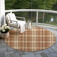 thumbnail image 6 of Addison Rugs Chantille Indoor/Outdoor Transitional Plaid Paprika Washable Round Rug, 8' x 8', 6 of 6