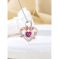 thumbnail image 6 of Dorunmo Infinity Heart Necklace 925 Sterling Silver Red Rose Necklace July Birthstone Jewelry for Bride, 6 of 7