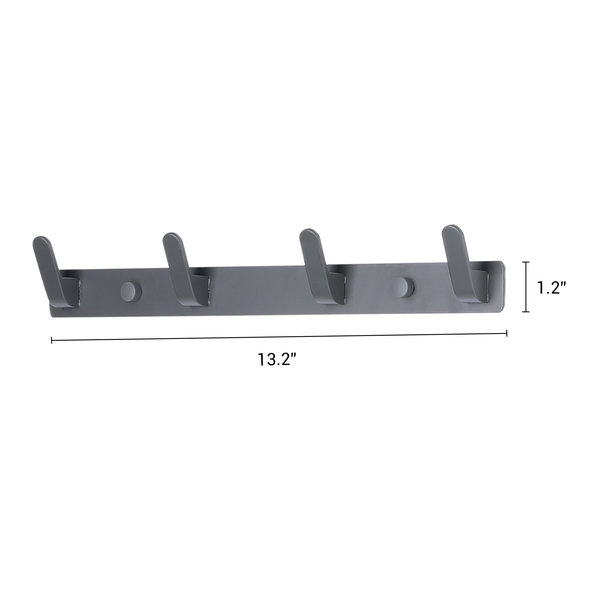 Unique Bargains Coat Rack Wall Mount with 4 Hooks for Entryway Bathroom Bedroom Gray 4 Hooks