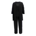 thumbnail image 3 of Cárdigan Vestido de gasa de 3 piezas, traje ahuecado para mujer, cárdigan, chaleco, pantalones, traje de vacaciones Kuymtek Negro T L para Mujer, 3 of 6