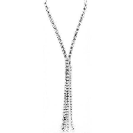 X & O Handset Austrian Crystal Silver-Plated Double-Row X-Shape Necklace