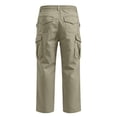 thumbnail image 5 of Men's Elastic Drawstring Waist Cargo Pants Stretch Relaxed Straight Leg Multi Side Pocket Breathable Twill Fabric Casual Outdoor Work Long Trousers For Male, 5 of 5