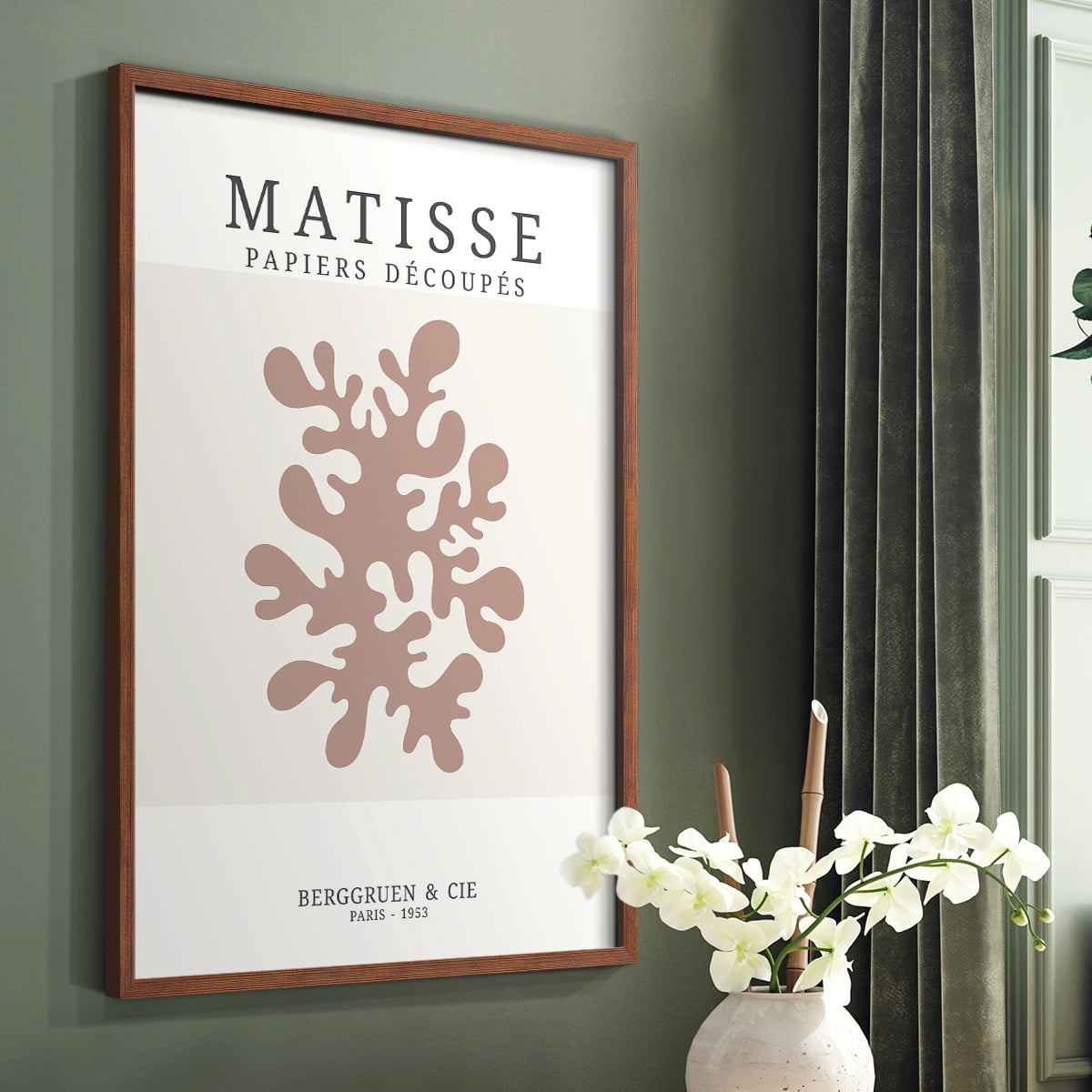 Matisse CDXXX in Brown Solid Wood Framed Print No Nail Hanging
