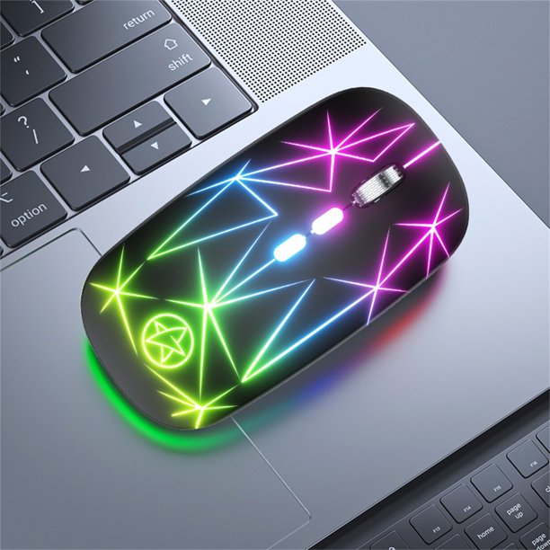 Xihbxyly Cosas Por Menos de 5 Dolares Ratón Inalámbrico A20 con Carga Rgb y 5 Teclas de Juegos de Oficina