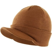 GegeenDomog Home Prefer Men's Winter Beanie Hat with Brim Warm Double Knit Cuff Beanie Cap