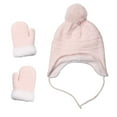 thumbnail image 4 of Toddler Kids Hats Gloves Set for Children Winter Knit Earflap Beanie Warm Mitten Fleece Cap for Girls Boys Christmas Gift, 4 of 4