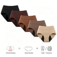 thumbnail image 4 of Washable High Absorbent Incontinence Regular Underwear for Women, Reusable Leakproof Protection Panties for Bladder Leakage, 5 Colors,X-Large, 5 Pack, 4 of 8