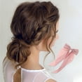 thumbnail image 2 of Unique Bargains 1 Pc Bow Ribbon Duckbill Hair Clips Hairdo Clip Pink, 2 of 5