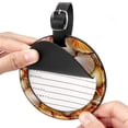 thumbnail image 2 of Shell 2pcs PU Leather Round Bag Tags with Privacy Cover and Name ID Tag - Suitcase Tags for Travel Luggage, Handbags, Backpacks, School Bags, 2 of 6