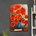 thumbnail image 3 of Placa de Metal Vintage de hierro, flor de amapola, pintura Rectangular, decoración de pared, 20x30cm, 3 of 9