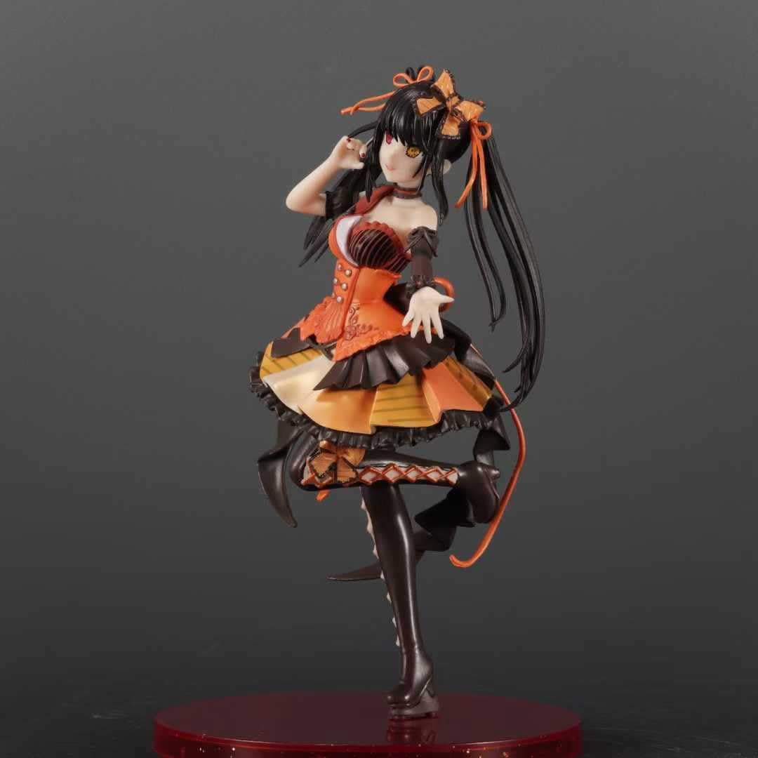 Kurumi Figure Cheongsam Dancing Tokisaki Kurumi Action Figures 24cm/9.4inch Characters PVC Handmade Collectible Souvenirs for Anime Fans Gifts