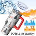 thumbnail image 5 of Multicolor Christmas Forest Pattern Tumbler with Handle and Lid,40oz Double Wall Vacuum Insulated Tumbler,Cups Gift for Women and Men, 5 of 7
