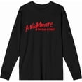 thumbnail image 4 of A Nightmare On Elm Street Logo Adult Black Crew Neck Long Sleeve Tee-XS, 4 of 6