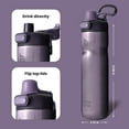 thumbnail image 3 of BOTTLE BOTTLE Insulated Water Bottle 24 oz with Handle and Flip Tops Lids Stainless Steel Water Bottle Push Button Lid Leak proof Portable for Running Travel Sports Hiking purple, 3 of 7