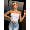 thumbnail image 4 of Women's Tube Crop Tops Strapless Cute Sexy Cotton Basic Solid Casual Cami Tops, 4 of 5